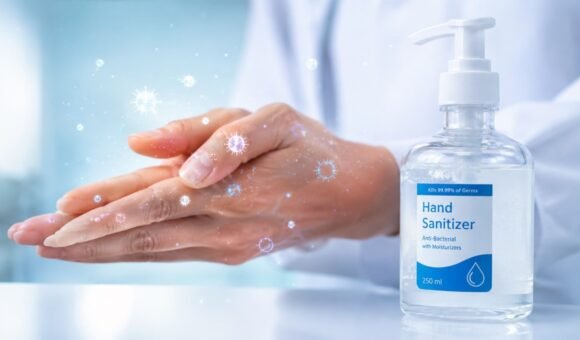 Hand Sanitizer Killing Harmful Germs