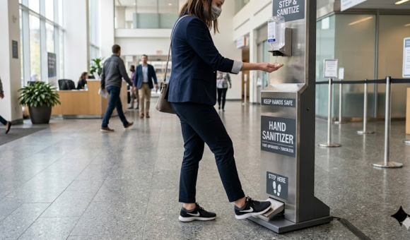 Foot-Operated Hand Sanitizer