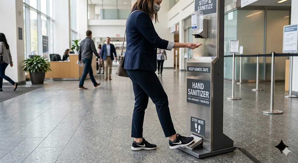 Foot-Operated Hand Sanitizer