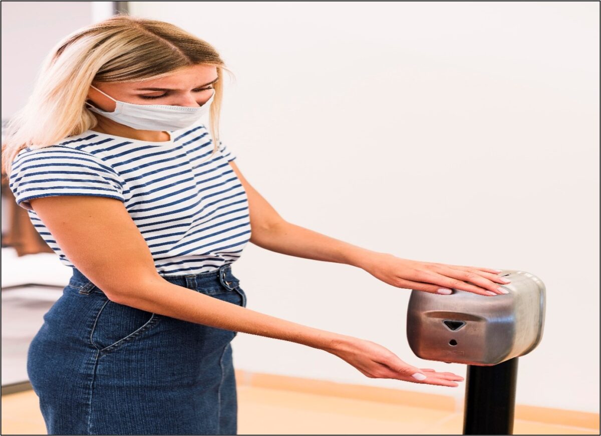 Floor stand sanitizer dispenser