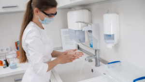 hand sanitizer gel and touchless dispenser