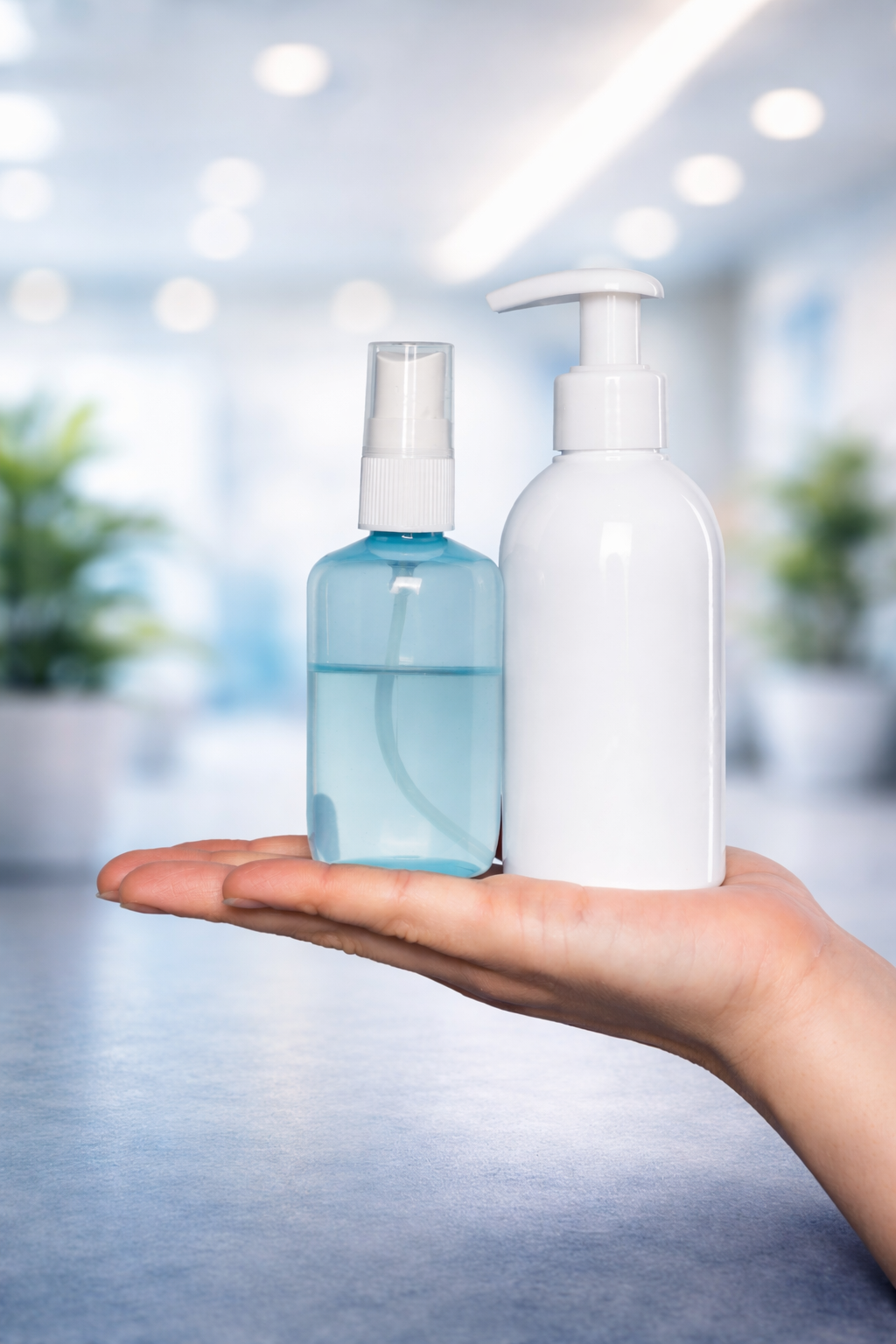 sanitizing floor stand