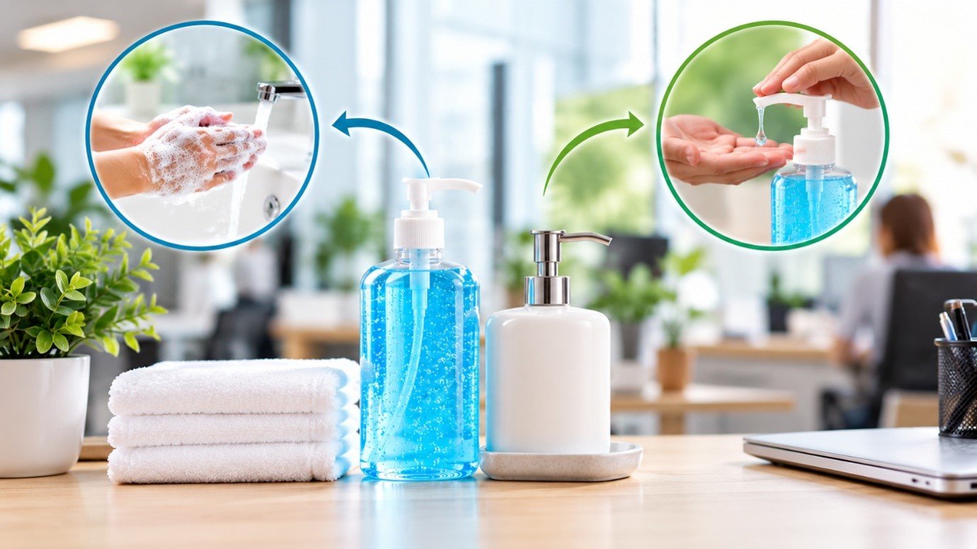 Soap and sanitizer for workplace hygiene